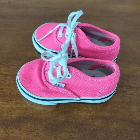 Vans Toddler Shoes Authentic Neon Pink toddler size 4 Sneakers - Picture 3 of 6